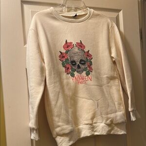 SHEIN Cream Halloween Party Sweater